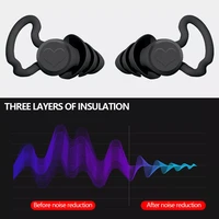 three layer anti noise ear plug tapones oido noise reduction canceling oordopjes reusable earplugs silicone earplug for sleeping