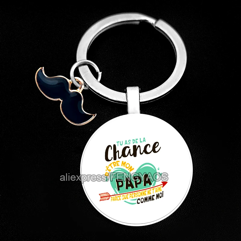 French Father Gift Keyring You Are The Best Papa Keychains In French Text Purse Bag Keychain Thanksgiving Gift for Father