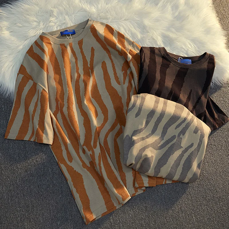 

Женские полосатые футболки с зеброй, летние топы в стиле Харадзюку, мешковатые уличные футболки унисекс в Корейском стиле для колледжа, Новое поступление 2023