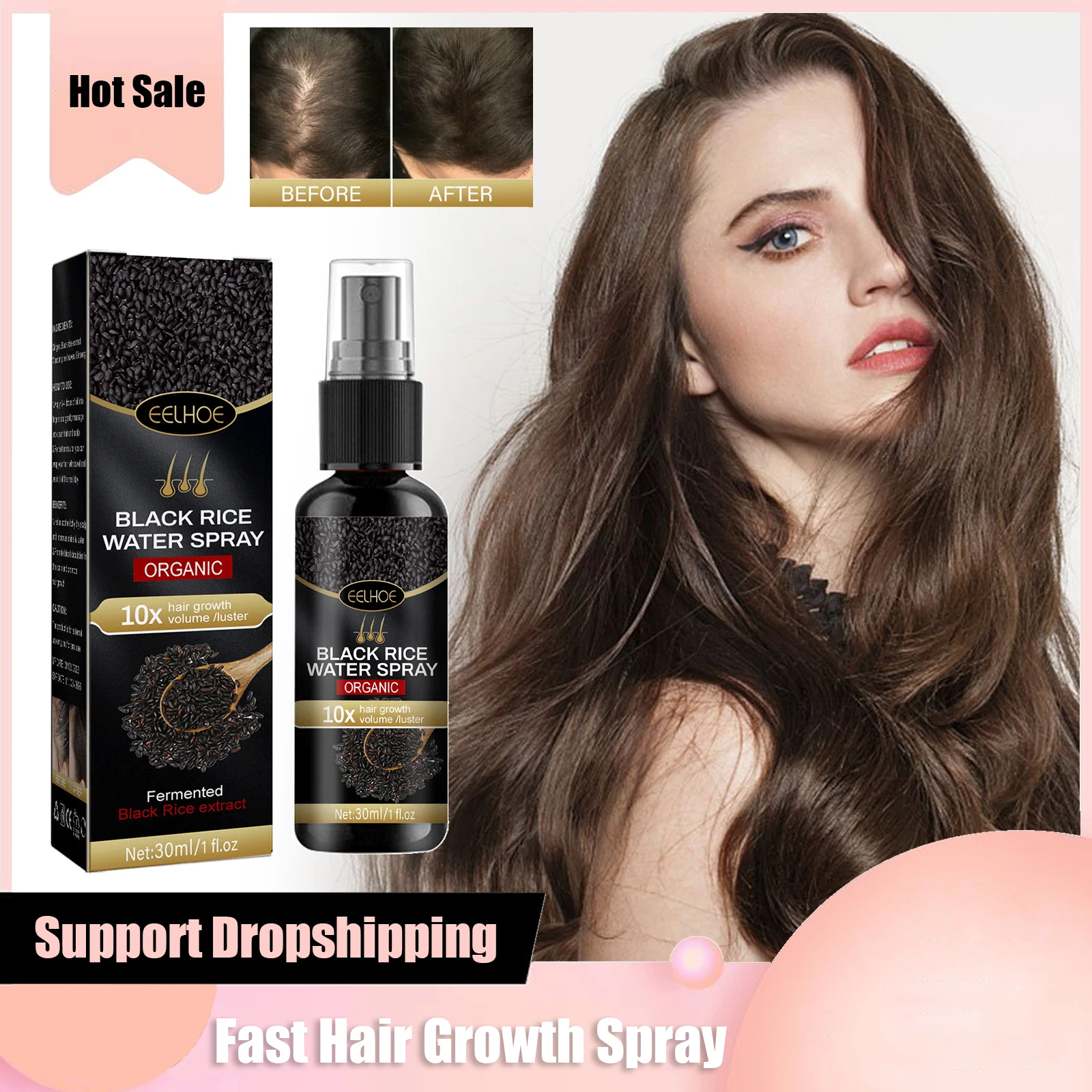 

Fast Hair Growth Spray Treatment Dry Frizzy Damaged Repair Prevent Thinning Scalp Nourishing Liquid Anti Hair Loss Oil for Woman