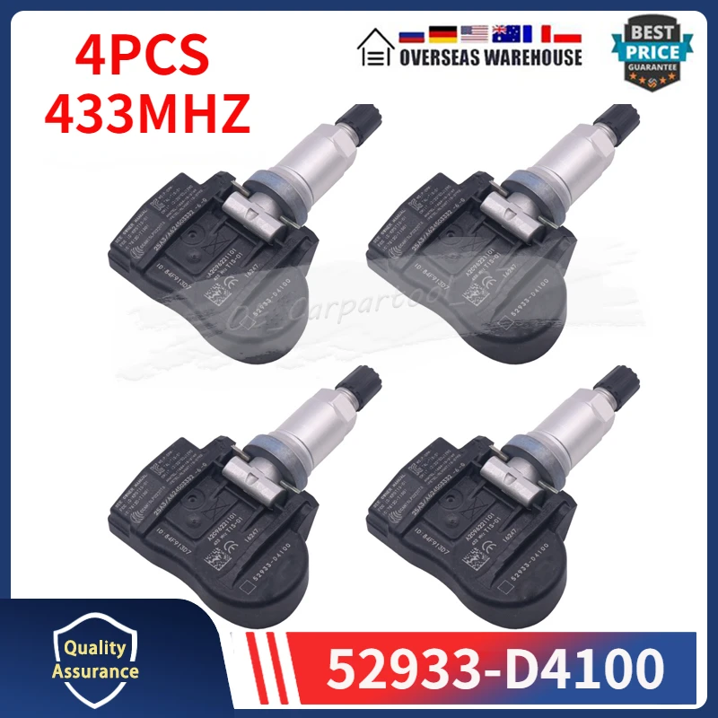 Датчик давления в шинах 52933-D4100 TPMS 433 МГц для 2017-2023 Genesis G90 2018-2022 Hyundai I30 Kia OPTIMA 52933-F2000 Датчик давления в шинах 52933-D4100 TPMS 433 МГц для 2017-2023 Genesis G90 2018-2022 Hyundai I30 Kia OPTIMA 52933-F2000