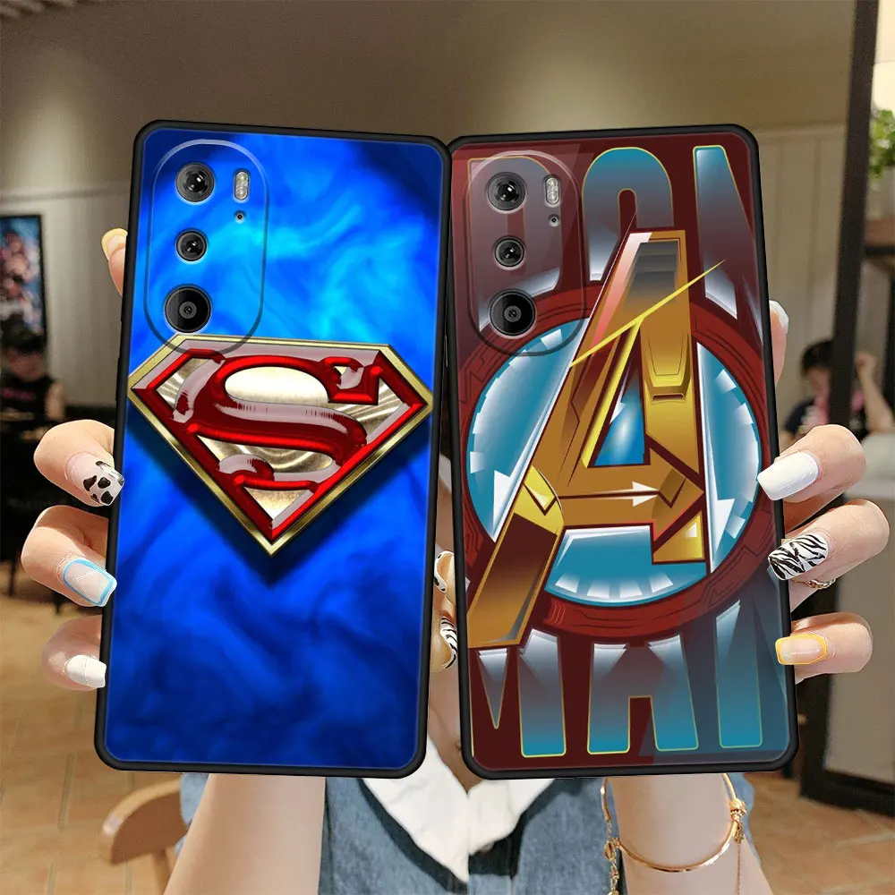 

Captain Shield Logo Marvel Case Cover for Moto G51 5G G22 Edge 20 30 Pro G60 G31 G71 G30 S30 G200 X30 One Silicone Phone Black