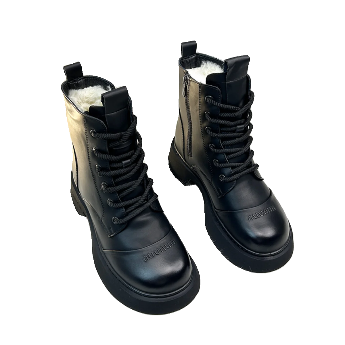 Женские зимние кожаные ботинки на платформе