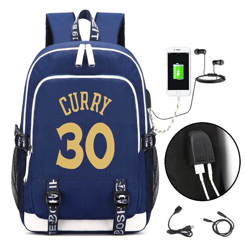 Stephen Curry Fans Basketball Packpack Women Men Multifunction USB Charging Laptop Backpack School Travel Bag for Boy Girls