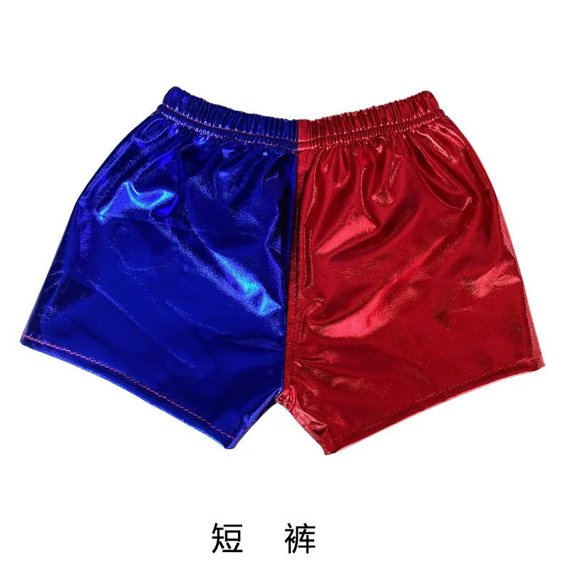 Girls Harley Squad Monster Shirt Quinn Costume Printed Jacket Pants Gloves Suicide Cosplay Halloween Parent-child