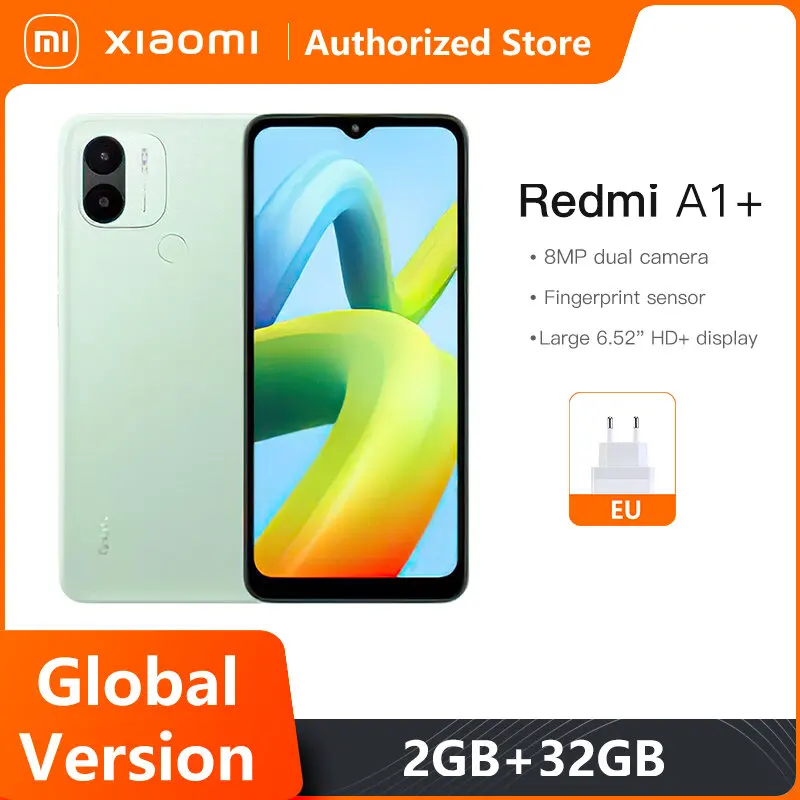 

Redmi A1+ Global Version Xiaomi Smartphone 2GB+32GB MTK Helio A22 8MP Camera 5000mAh Rear fingerprint Cellphone