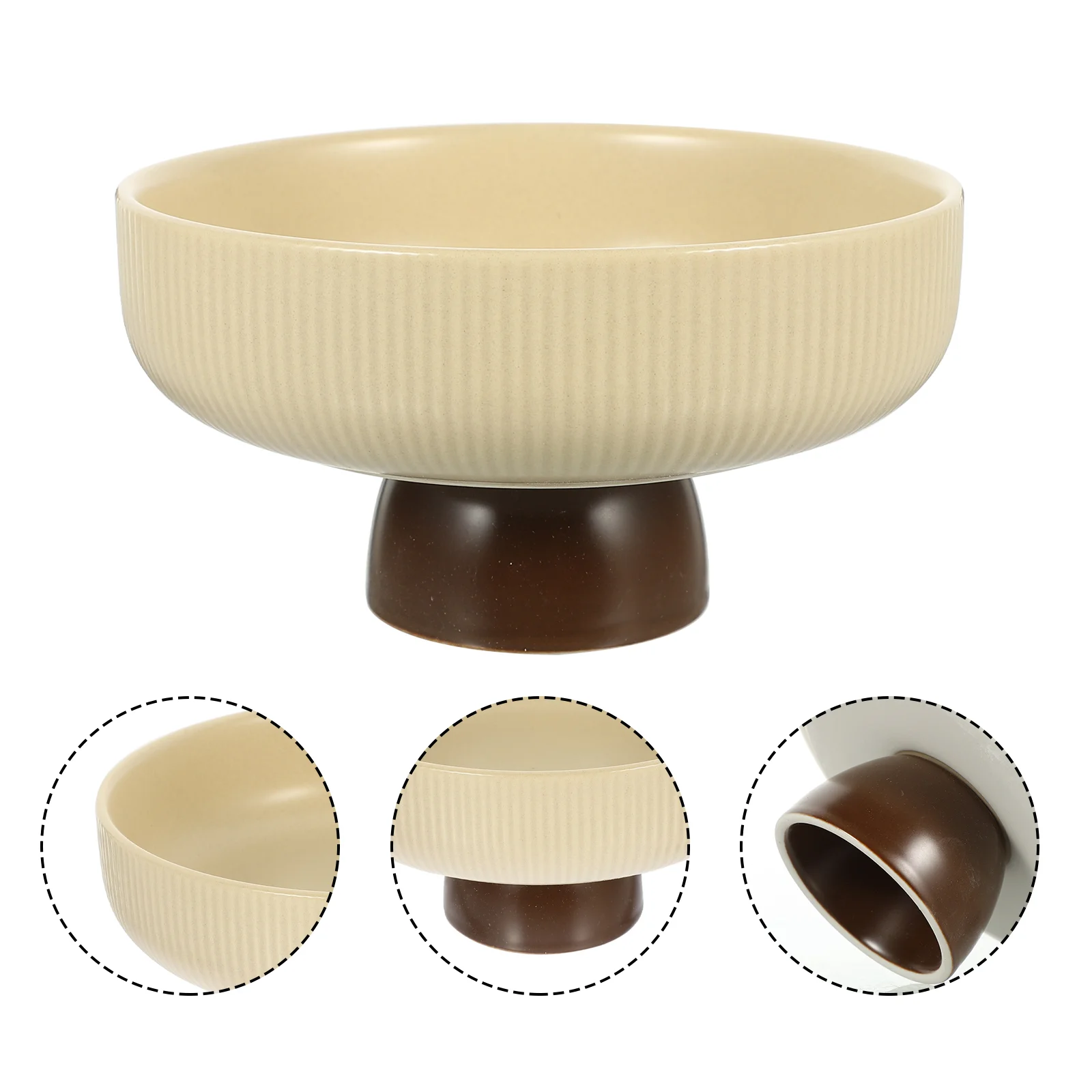 

Bowl Footed Fruit Ceramic Dessert Cup Serving Holder Dish Bowls Plate Berry Buffet Stand Salad Plates Porcelain Display Tower