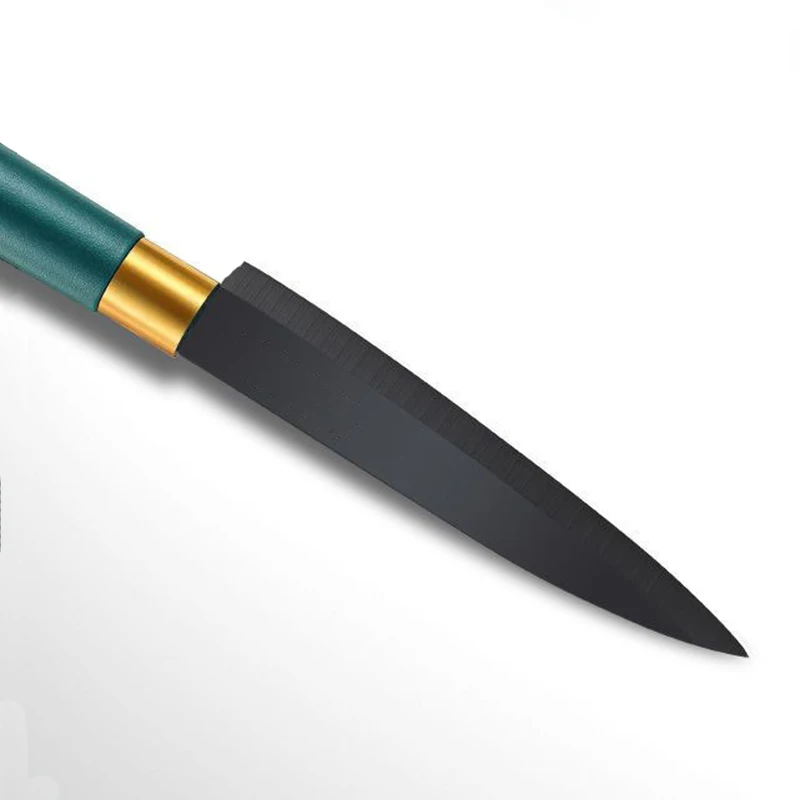 Женский темно-зеленый нескользящий нож для фруктов с пластиковой ручкой суши