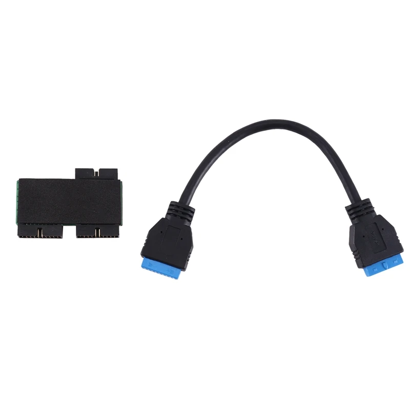 

USB 3.0 19PIN One-To-Two Hub Component With Chip And Modular Cable Design USB 19PIN HUB Motherboard 19PIN Extension Cable 1 To 2
