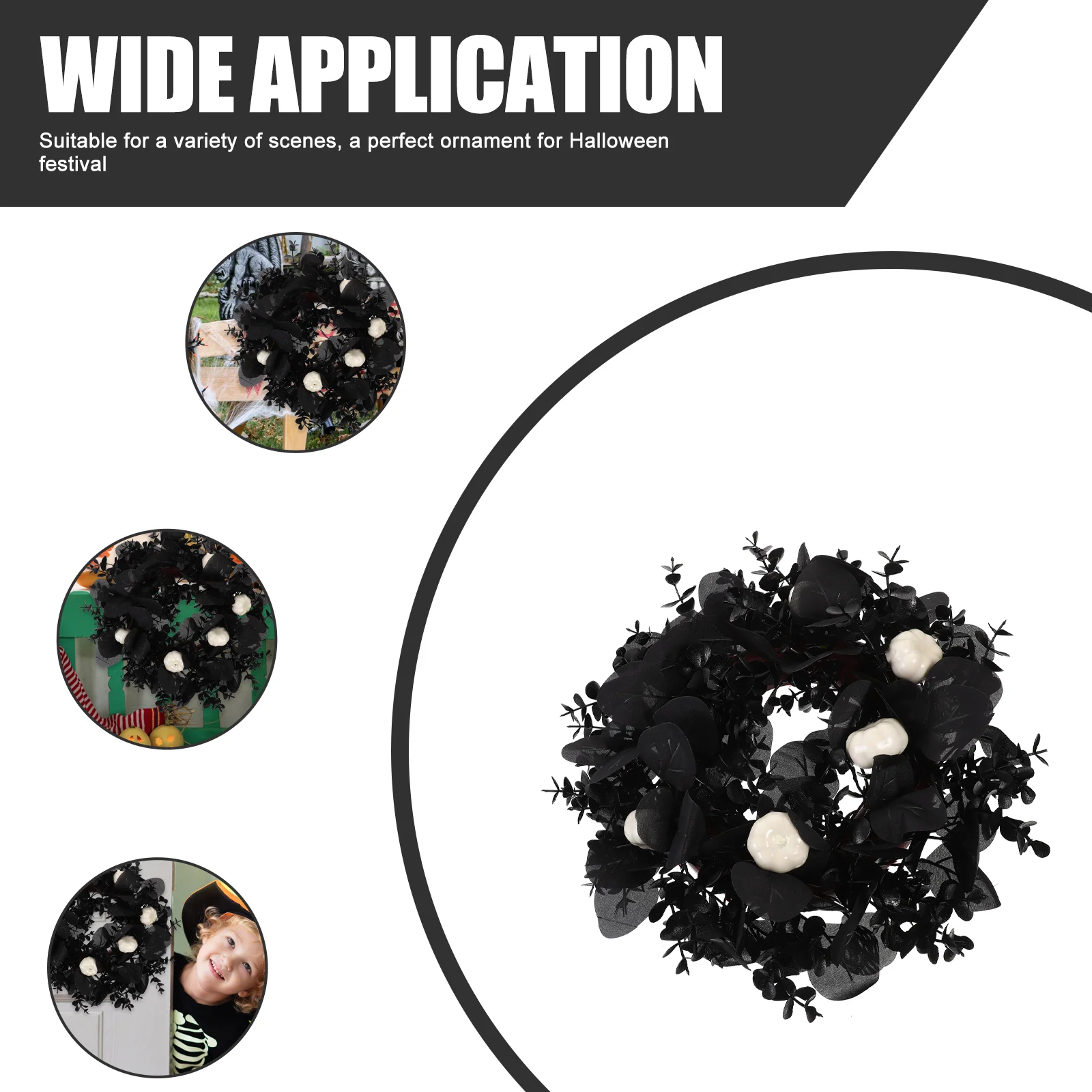 Хэллоуин венок черный кленовый лист кольцо тыква подвесные украшения ужас