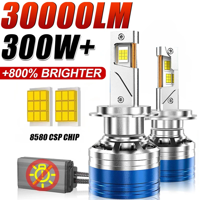 

H7 H4 H11 светодиодные фары высокой мощности 8580 CSP Canbus 9005 HB3 9006 HB4 Turbo лампы 6000K 30000LM для автомобиля 12 В 24 В Авто лампы лампа