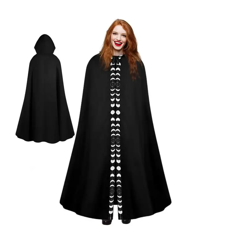 

Adult Witch Cape Hooded Halloween Overcoat Cape for Masquerades Halloween Cape Cloak for Role Plays Film Cos Costumes