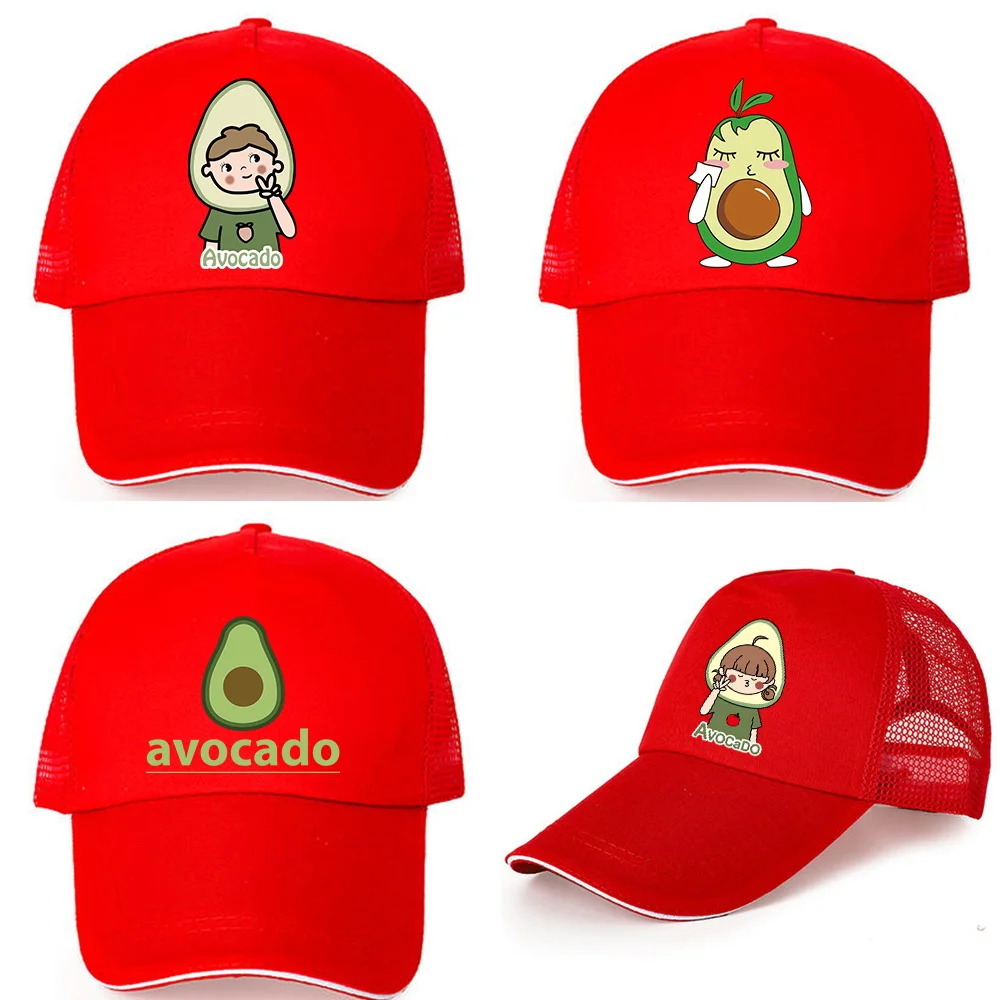 

2023 Summer Men's Caps Mesh Baseball Cap Peaked Cap Sports Hat Avocado Series Print Breathable Sunscreen Cap Fashion Peaked Cap