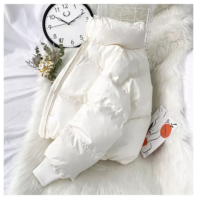 New2022 Jacket Women Parkas Thicken Warm Coat Mens Stand Collar Jackets Solid Color Parka Coat Women Fashion New Streetwear