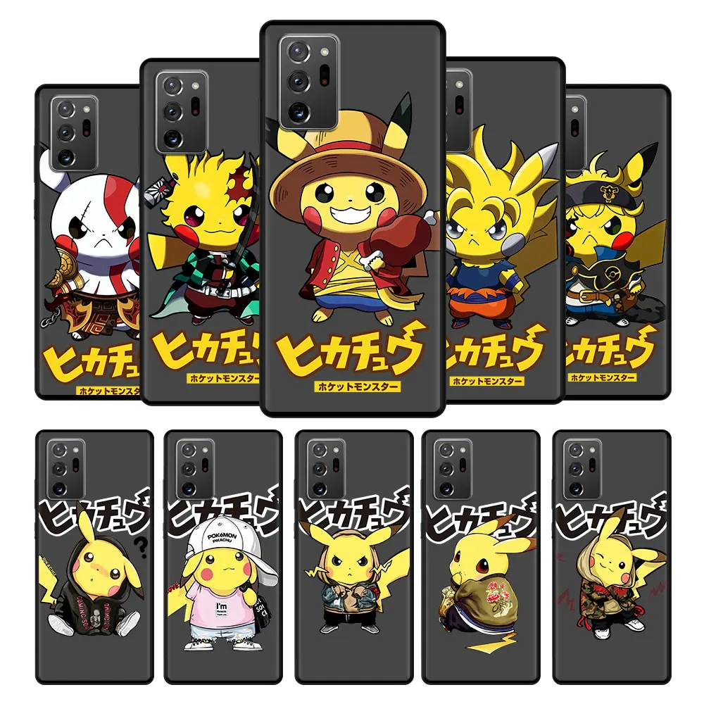 

Celular Pokemon Pikachu Cartoon Casing Thin Silicone Case for Samsung Galaxy Note10 Note20 Note 10 20 8 9 Plus Ultra 5G