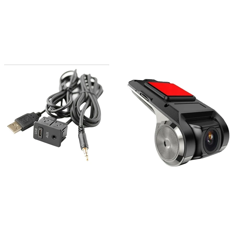 

Full HD видеорегистратор с 1,5 м автомобильным креплением для приборной панели с USB-портом TAPYC 3,5 мм AUX USB Удлинительный кабель