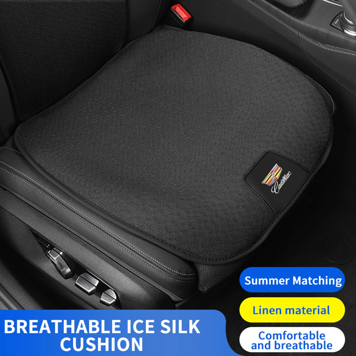 

2pcs Car Seat Pad Backrest Mat Protect Mat Ice Silk Cushion For Cadillac CTS ATS SRX BLS XLR XTS STS XT4 CT4 XT5 CT5 XT6 CT6