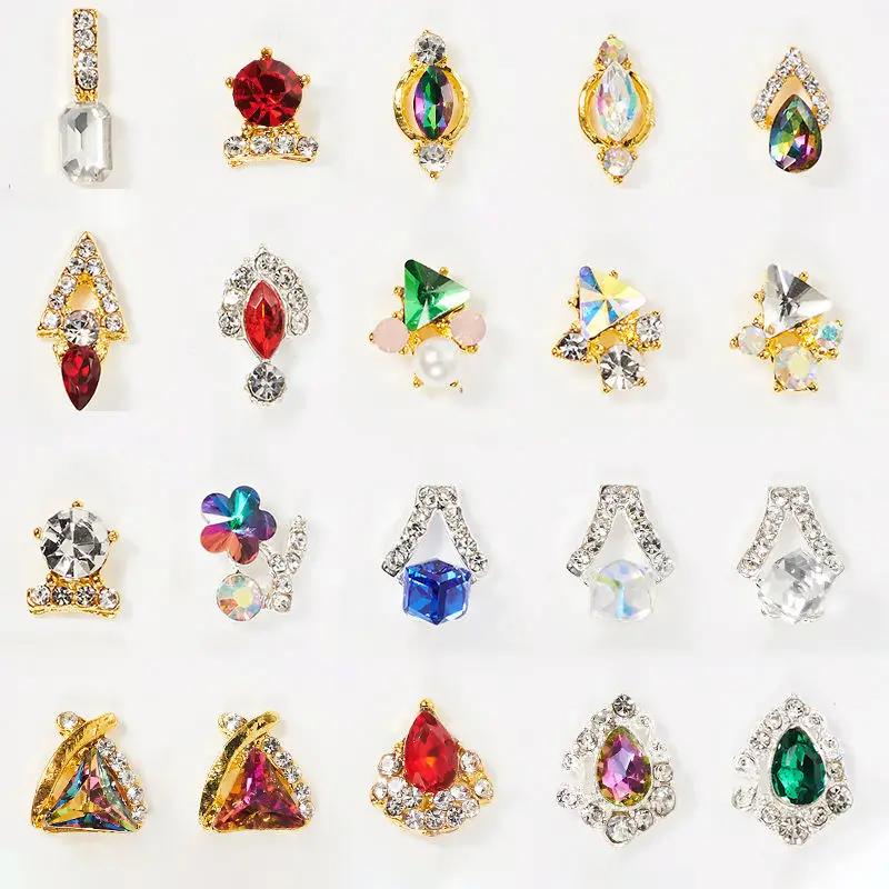 Nail Gemstone Jewelry Nail Color Diamond Ruby Emerald Nail Art Jewelry diy nail jewelry Cosmetic Wholesale Glue Nail DN25