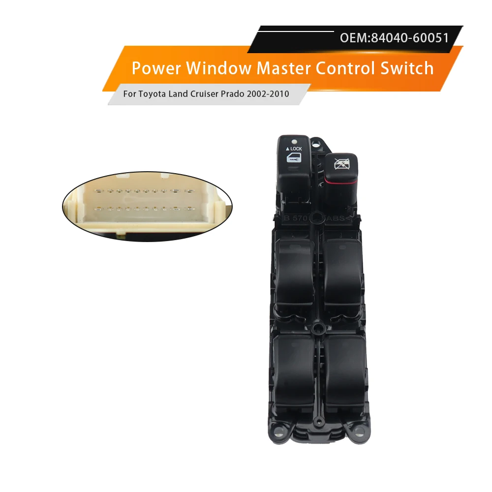 

Для Toyota Land Cruiser 120 Prado GRJ120 TRJ120 8404060090 Электрический переключатель стеклоподъемника 84040-60090