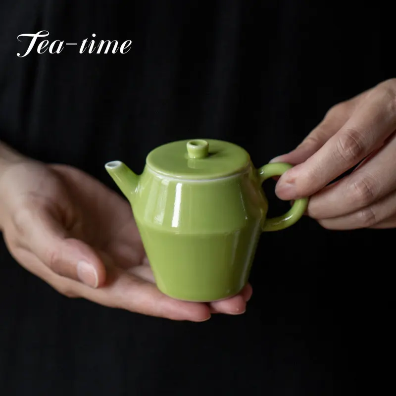 

100ml Boutique Apple Green Glaze Ceramic Teapot Tea Maker Single Pot with Filter Hole Household Small Tea Kettle Kung Fu Tea Set