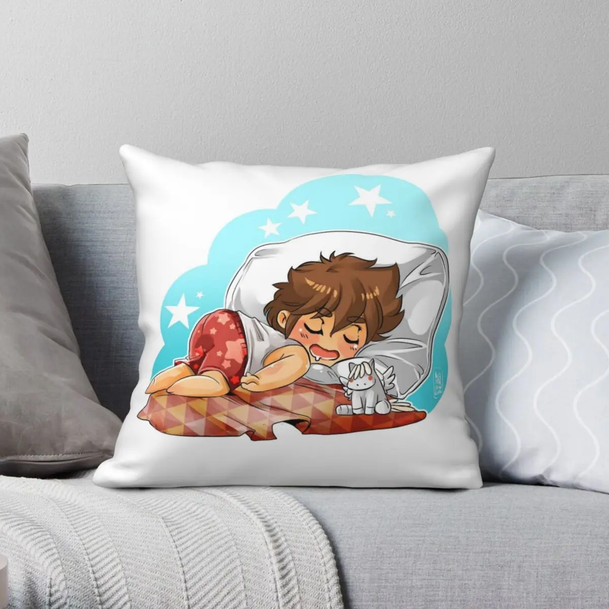 

Sweet Dreams Seiya Square Pillowcase Polyester Linen Velvet Creative Zip Decor Bed Cushion Cover 18"