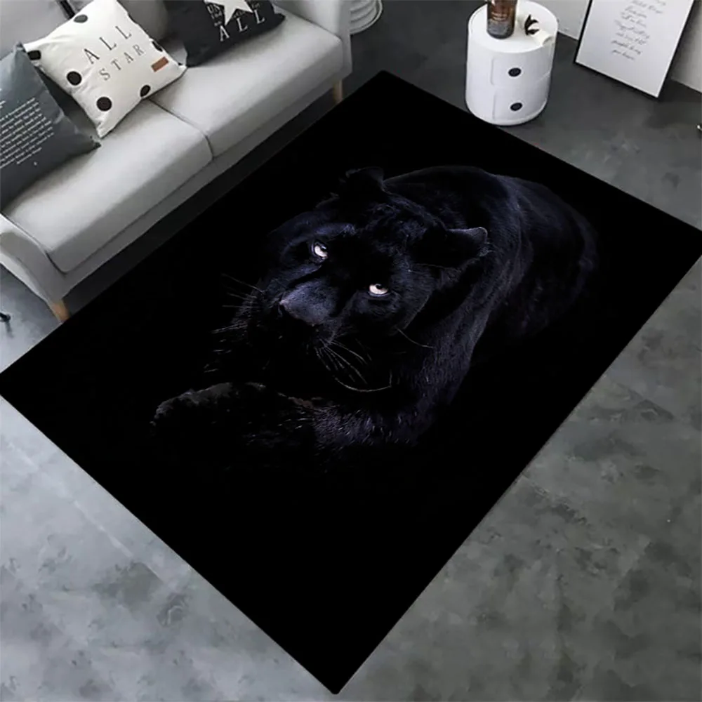 

Panther Carpet Black Leopard Rug for Living Room Large Area Rug Animal Lion Tiger Doormat for Bedroom Home Decoration