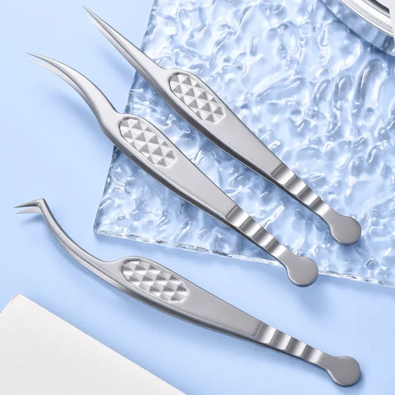 

High Precision Eyelash Tweezers For False Lash Extension Eyebrow Designer Pliers hair to hair Nail Art Clips Makeup supplie Tool