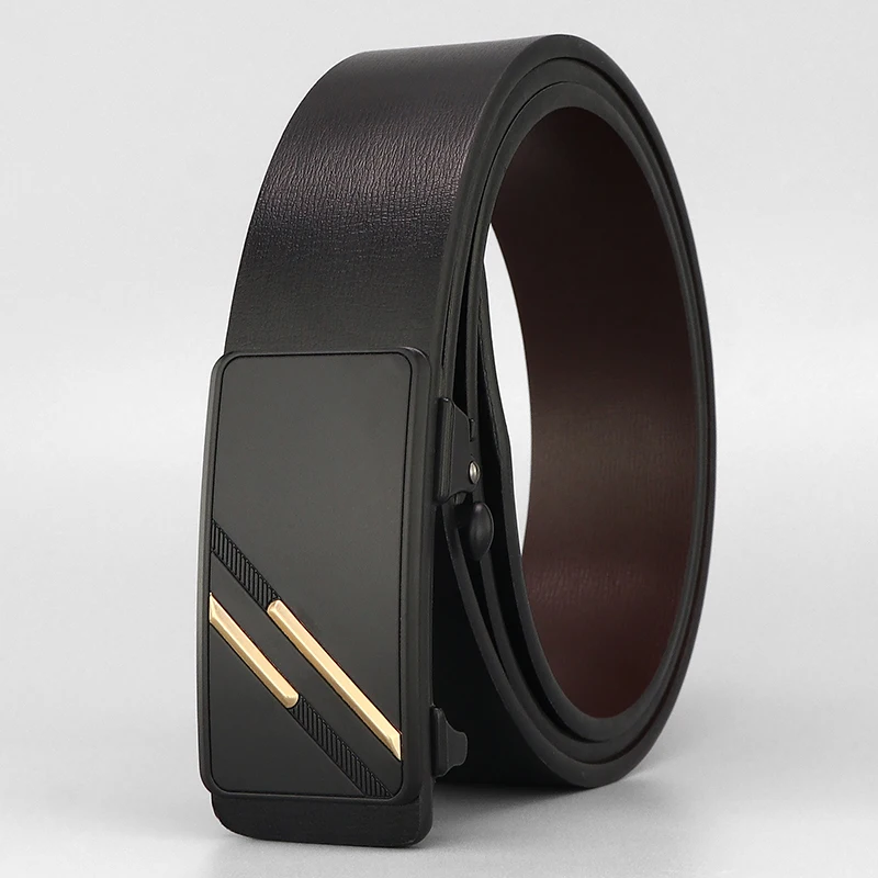 Ремень мужской из натуральной кожи с автоматической пряжкой 3 4 см