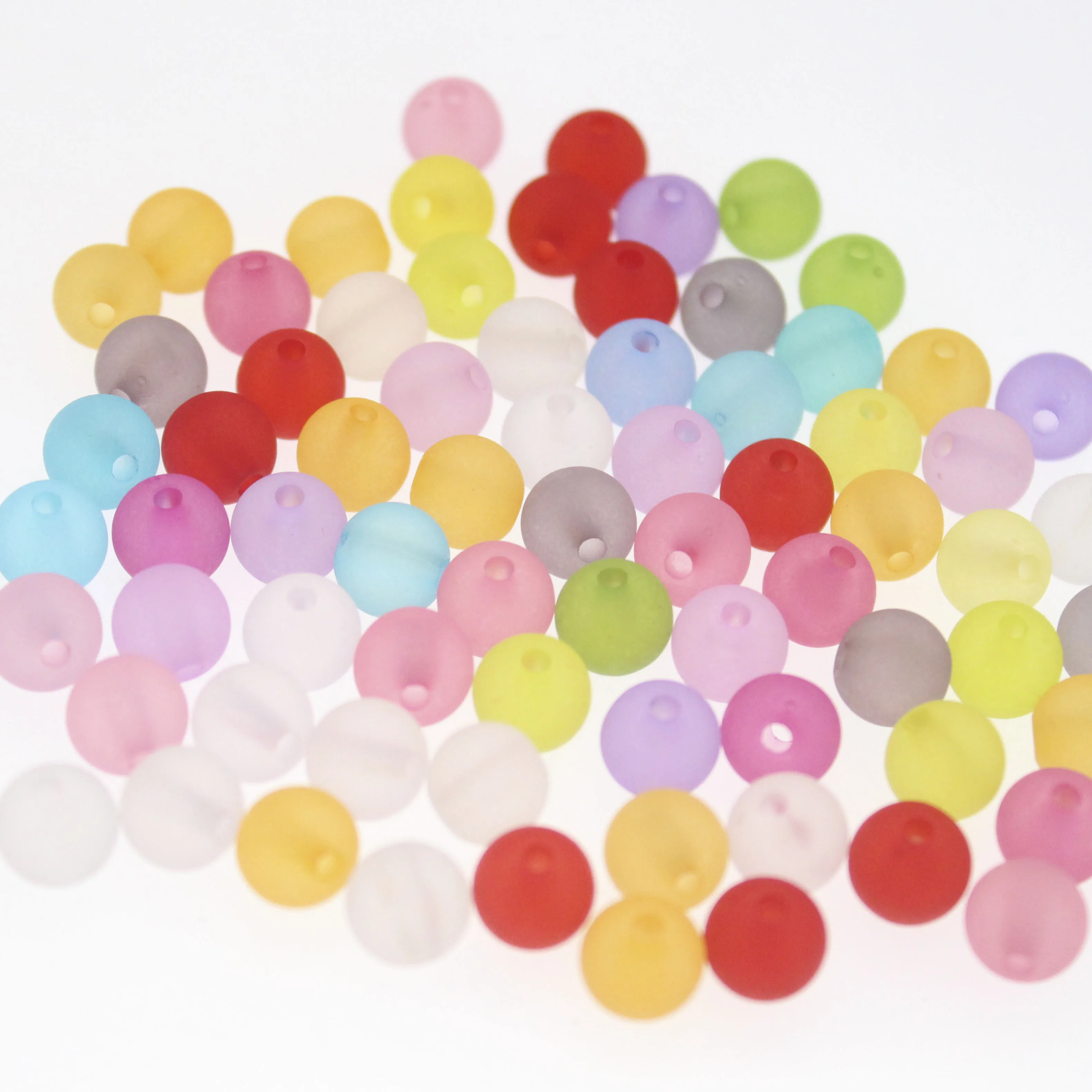 

New 8/10/12mm Round Acrylic Matte Beads Loose Spacer Beads For Jewelry Making DIY Handmade Bracelets Accessory