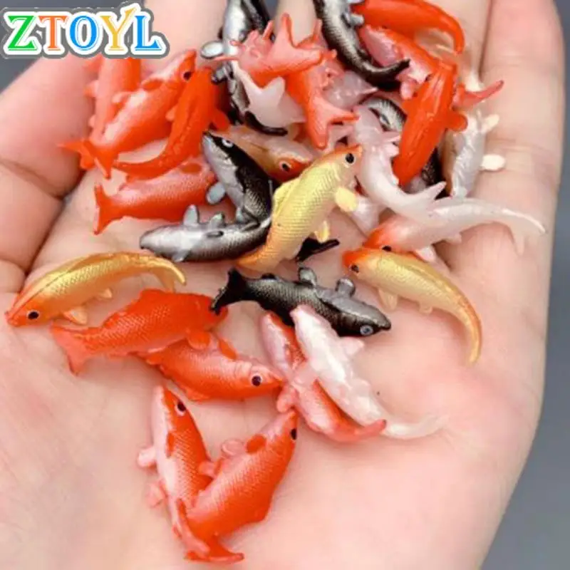 

5 шт., миниатюрные стеклянные рыбки для кукольного домика