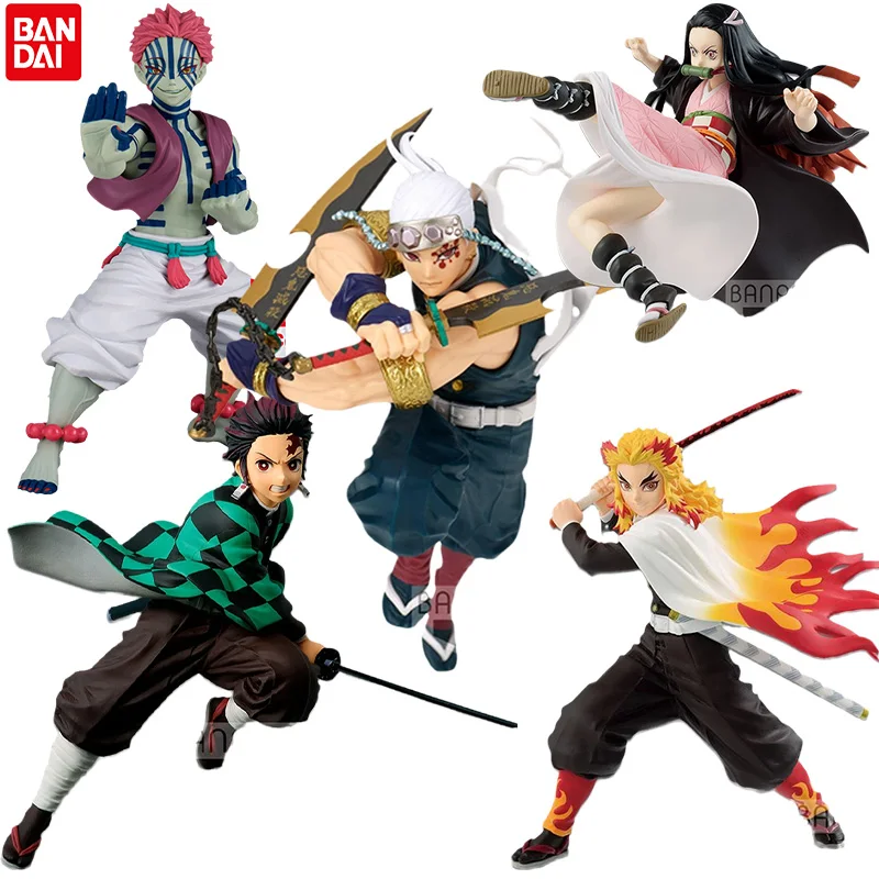 

Bandai Demon Slayer Kimetsu no Yaiba Akaza Rengoku Nezuko Kamado Tengen Anime Figure Model Toys Anime Figurals Brinquedos Toys