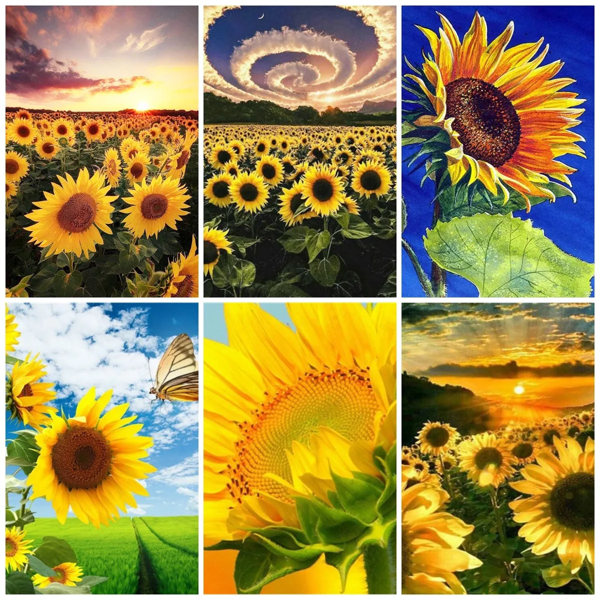 Diamond Painting Sunflower 5D DIY Diamond Embroidery Sunset Rhinestone Picture Cross Stitch Mosaic Sale Handmade Gift