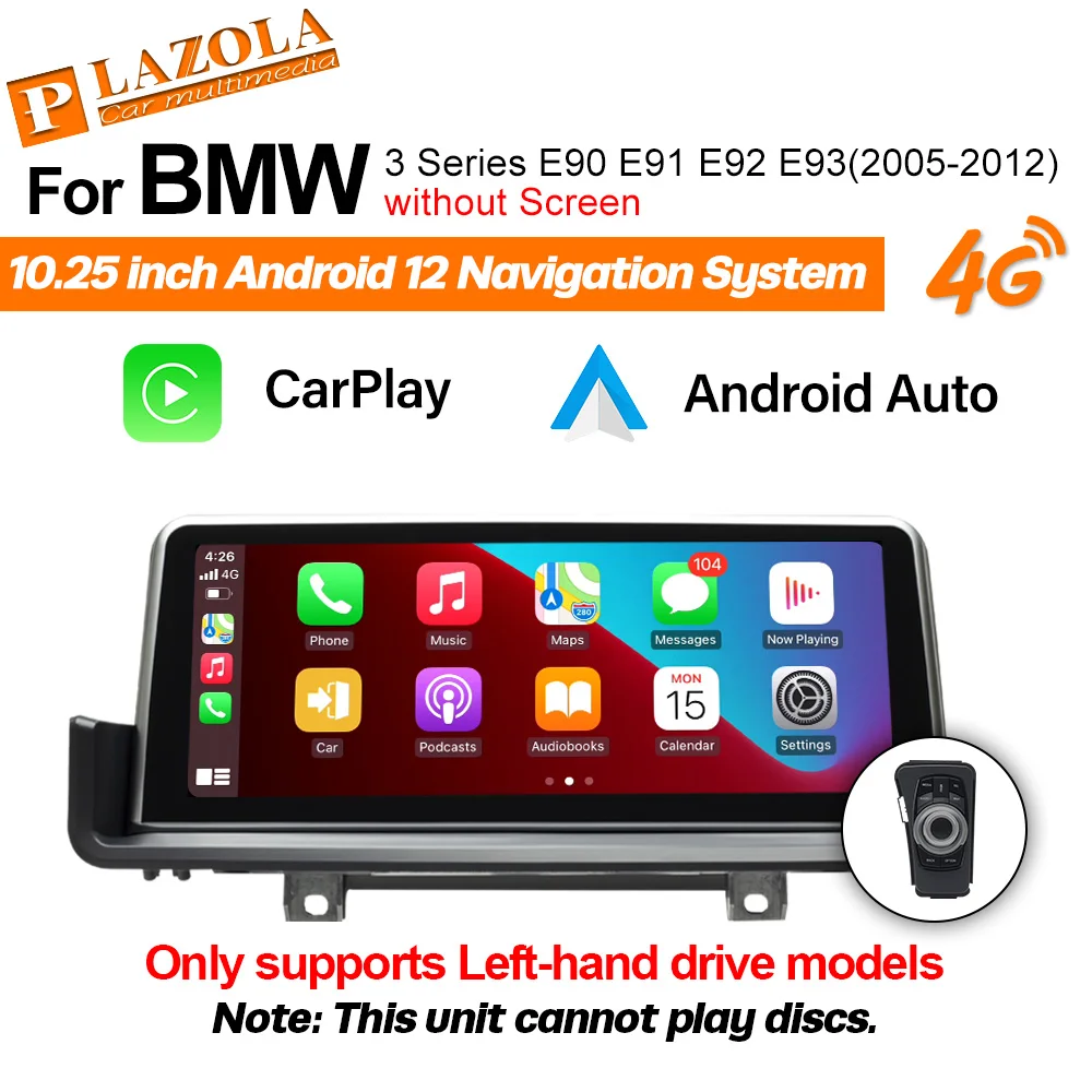 

Головное устройство для BMW 3 серии E90, E91, E92, E93 2005-2012, с левой стороны, LHD CarPlay, автомобильный стерео экран, головное устройство, автомобильный GPS-плеер, радио, Android 12
