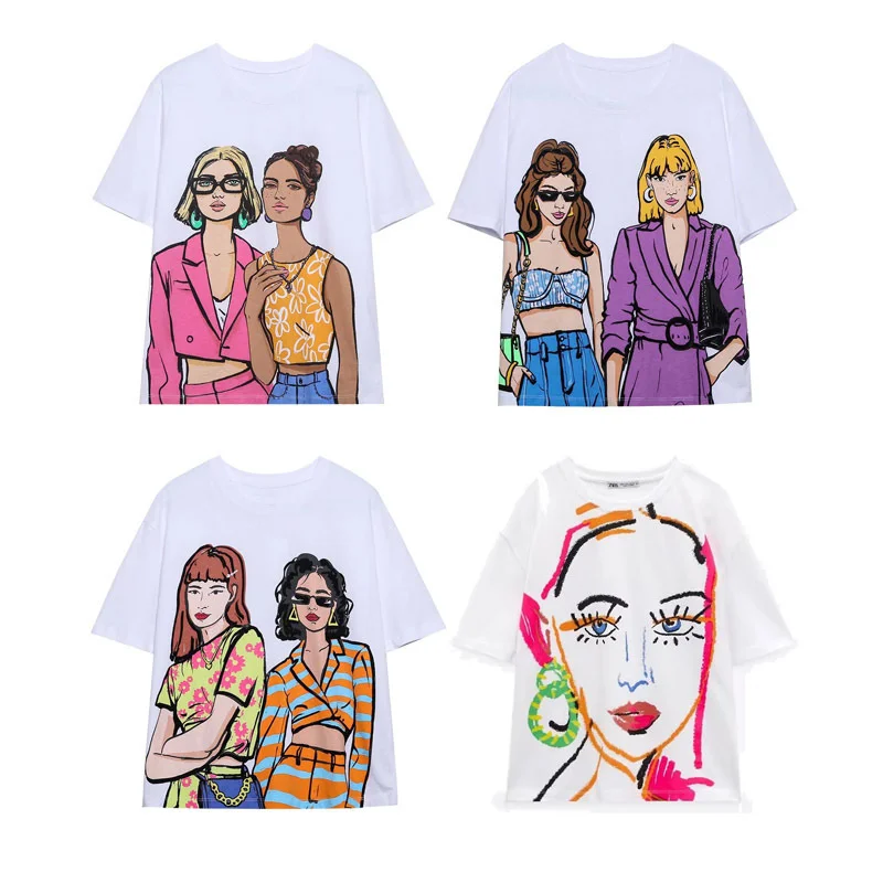 

Women's T-shirt Y2k Tops Summer New Cotton Dress Women Tees Round Neck Short Sleeve Art Figure Classic The Renaissance Clothing