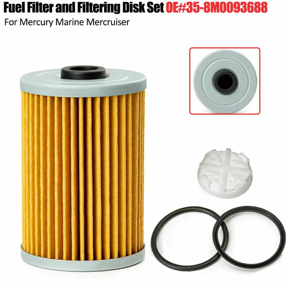 

Fuel Filter And Filtering Disk Set For Mercury Marine Mercruiser 35-8M0093688 Removes Fuel Born Contaminants At The Fuel Cooling