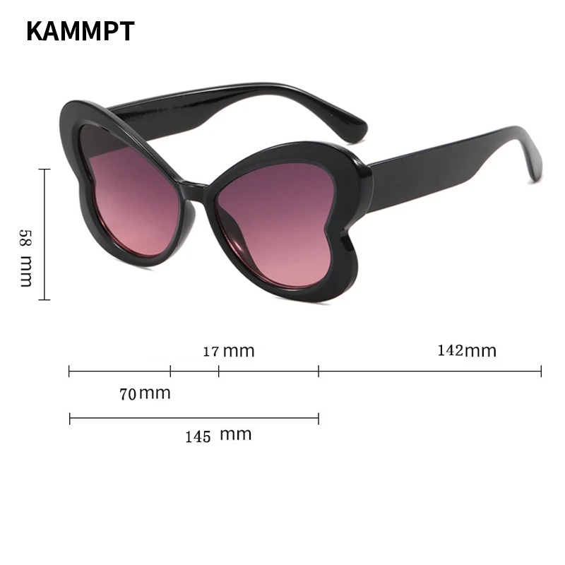 KAMMPT Винтажные Солнцезащитные очки с бабочками женские модные разноцветные