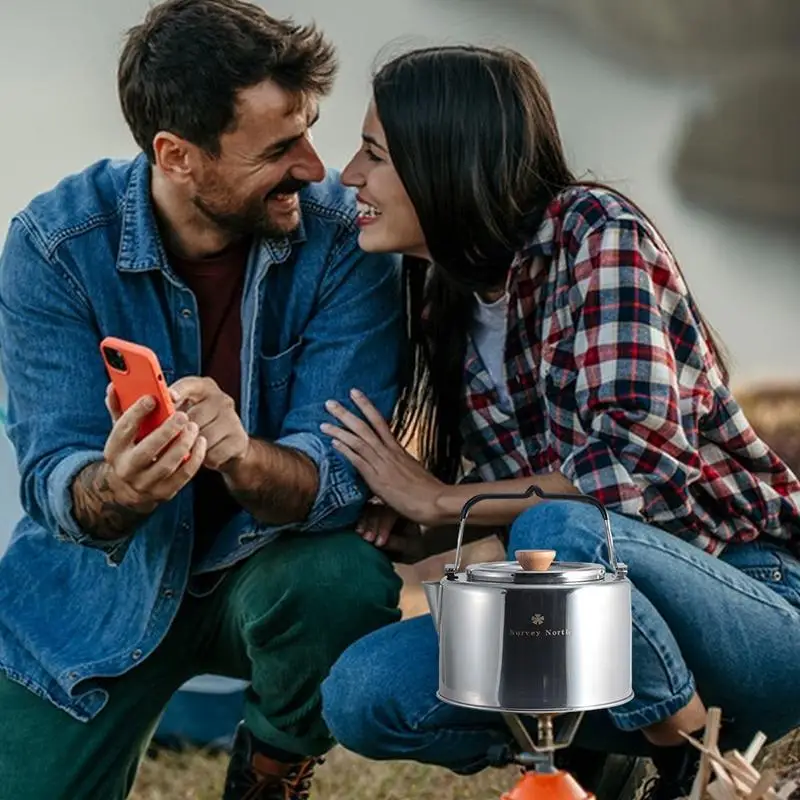 na kawę i herbatę 1 л. Znakomity czajnik do herbaty kawy. Naczynia kempingowe z kuchenką odpływu herbaty.