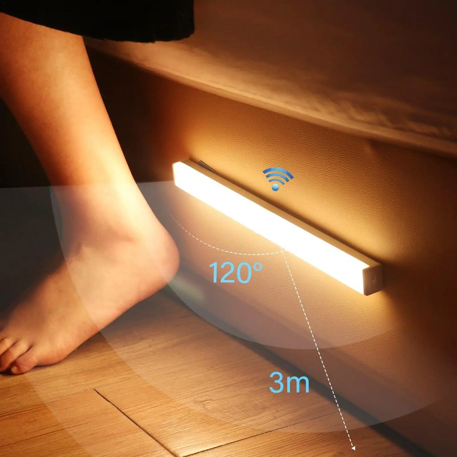

LEDs Under Cabinet Night Light USB Rechargeable Motion Sensor Closet Light Kitchen Bedroom Lighting RV Cabinet Lights