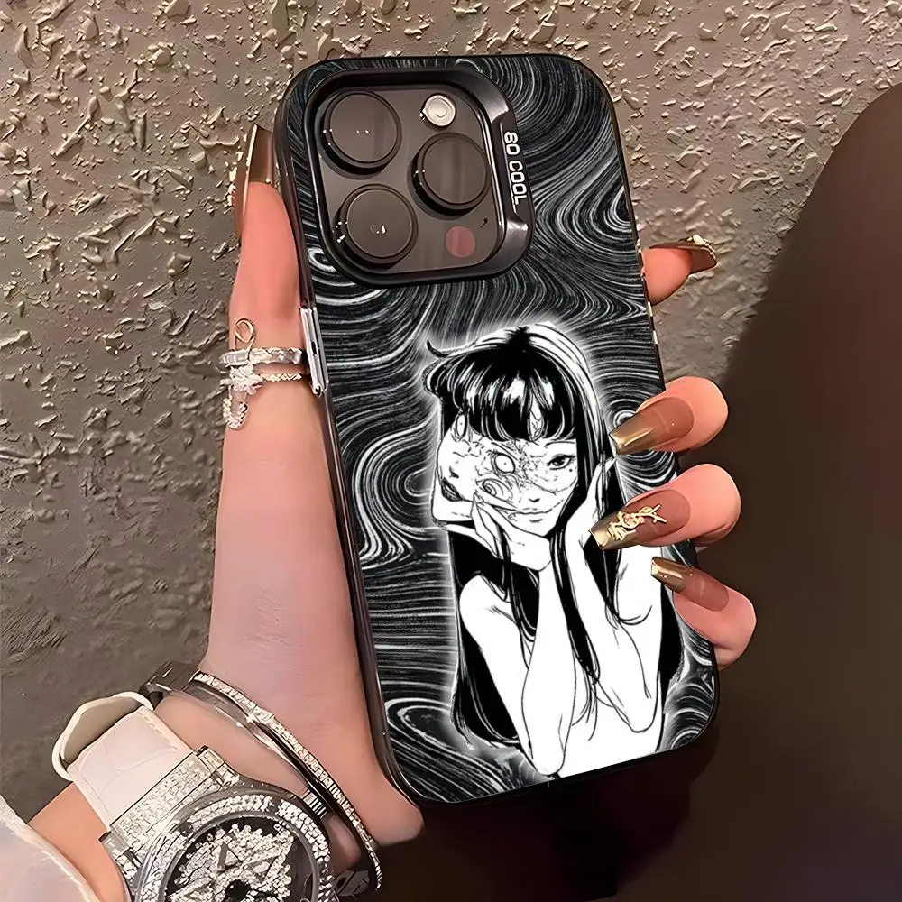 Фото Чехол-бампер I-Ito J-Junji T-Tomie для iPhone 17 Air, 16, 15, 14 Plus, 13, 12, 11 Pro, XS Max, серебристо-черный №3