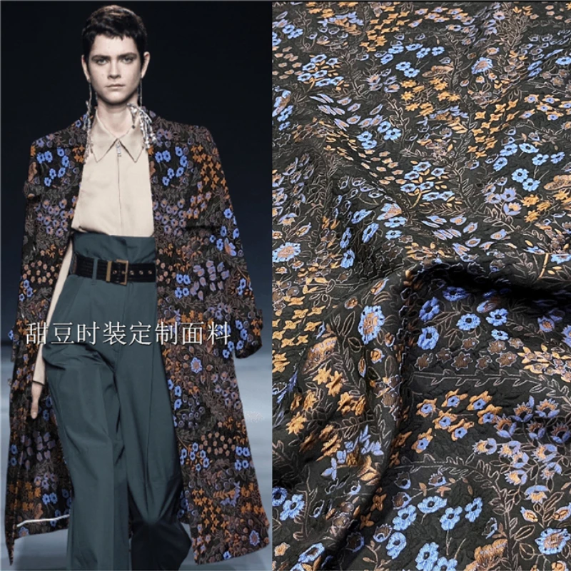 

Yarn-dyed Jacquard Fabric Vintage Dress Suit Jacket Clothing European Brand Fashion Design Sewing Wholesale Cloth by the Meter