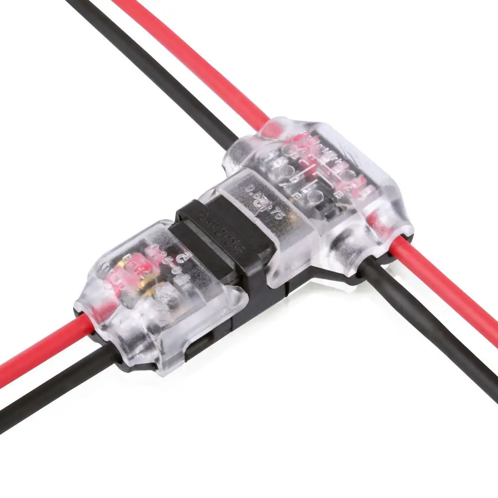 

10Pcs/Set 1/2 Pin 1/2 Way 300V 10A Universal Compact Wire Wiring Connector T/H SHAPE Conductor Terminal Block With Lever AWG New