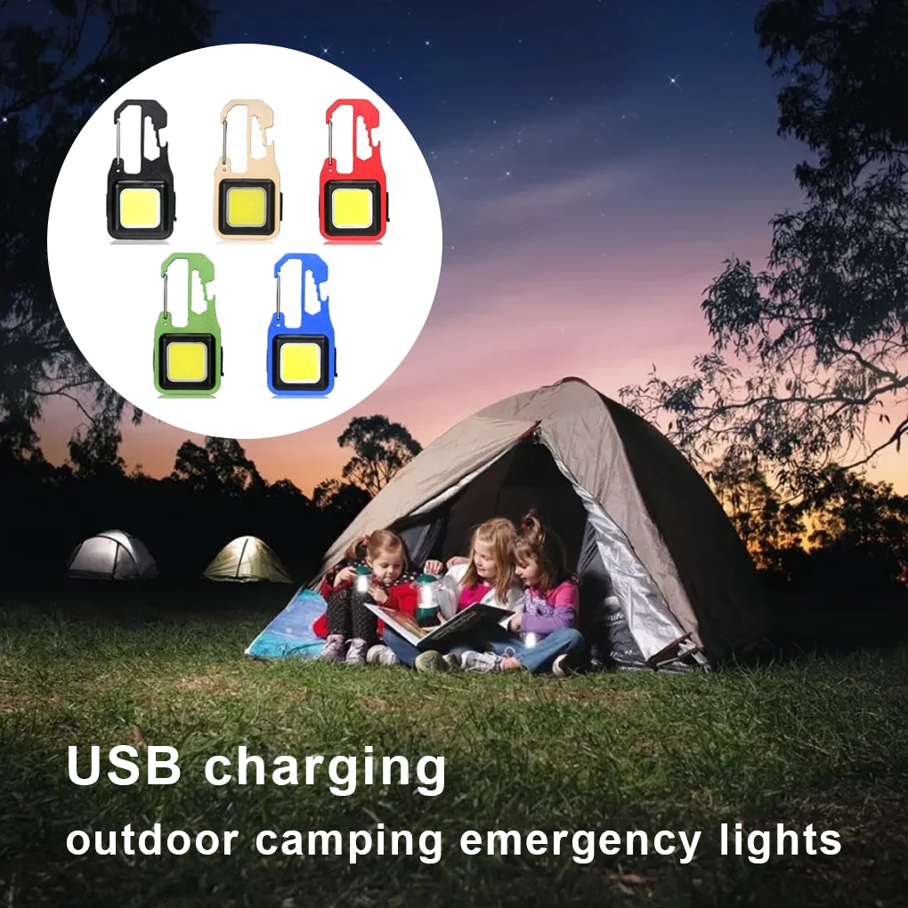 

Mini LED Flashlight Lantern Rechargeable Keychain Adjustable Work Light