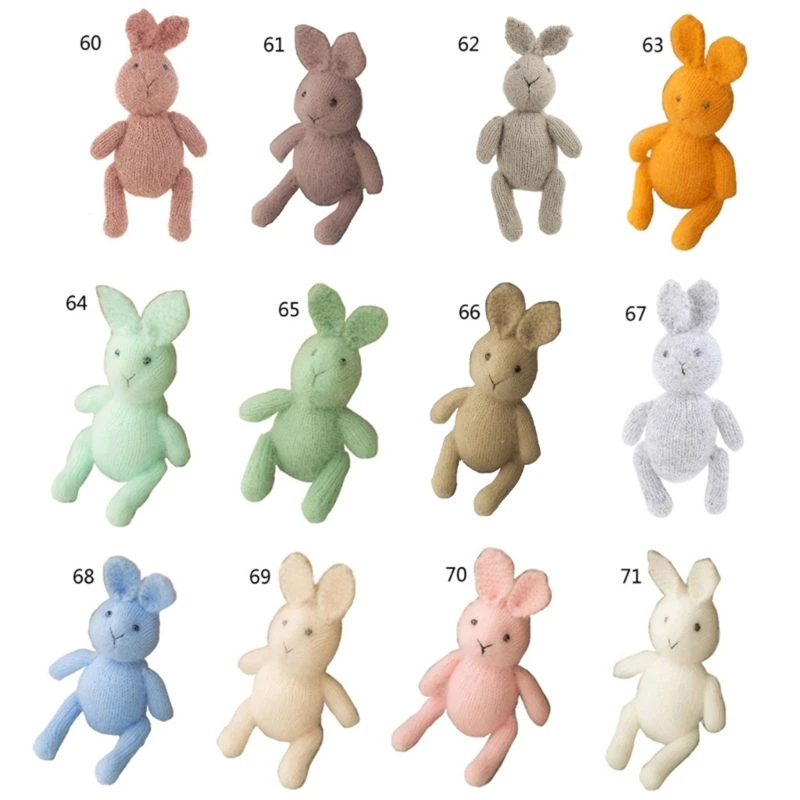

Newborn Photography Props Bunny for Doll Knitted Cute Animal Rabbit Baby Fotografia Accessory