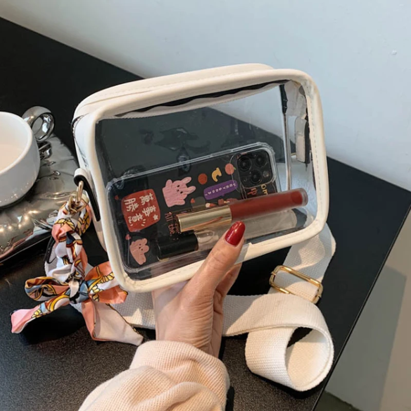 

Прозрачная женская сумка из ПВХ, Новинка лета 2022, широкая сумка через плечо, ремешок, маленькая квадратная сумка, сумка для сообщений, сумка ...