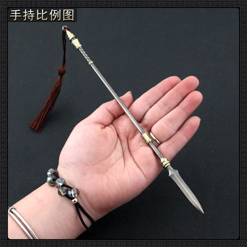 

22cm Metal Spear Military General Zhao Yun Ancient Cold Weapon Model Decoration Collect Crafts Film and Television Peripherals