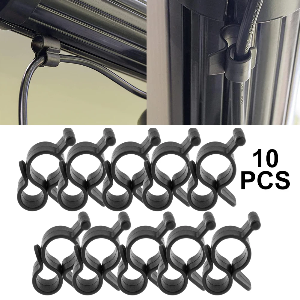 

10Pcs Camping Awning Hooks Clips RV Tent Hangers Light Hanger For Caravan Camper 40x29mm/1.57x1.14inch Black Hooks Clips