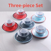 three piece set home dining plate set kitchen cutlery living room imitation porcelain dishes