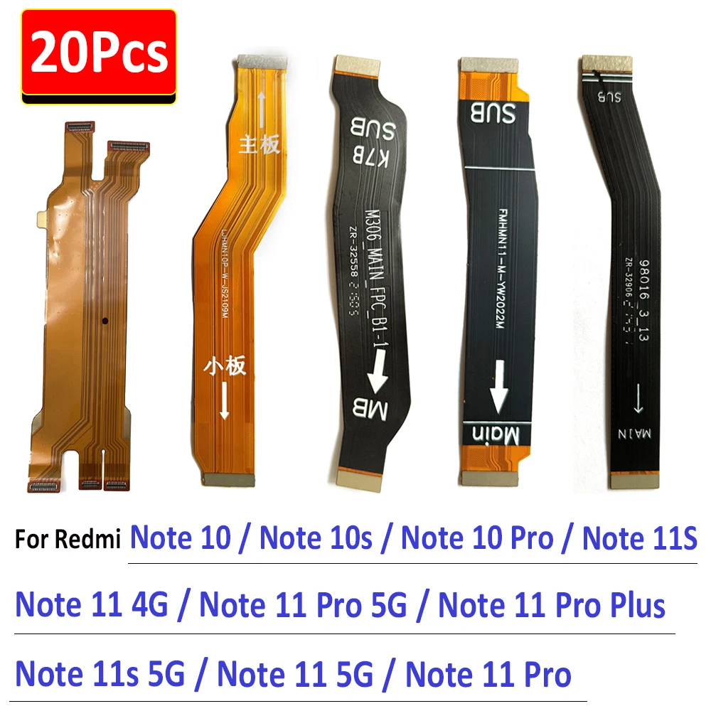 

20Pcs，Original Motherboard FPC LCD Display Main Board Connector Flex Cable For Xiaomi Redmi Note 10 10S 11 4G 5G 11S Pro Plus