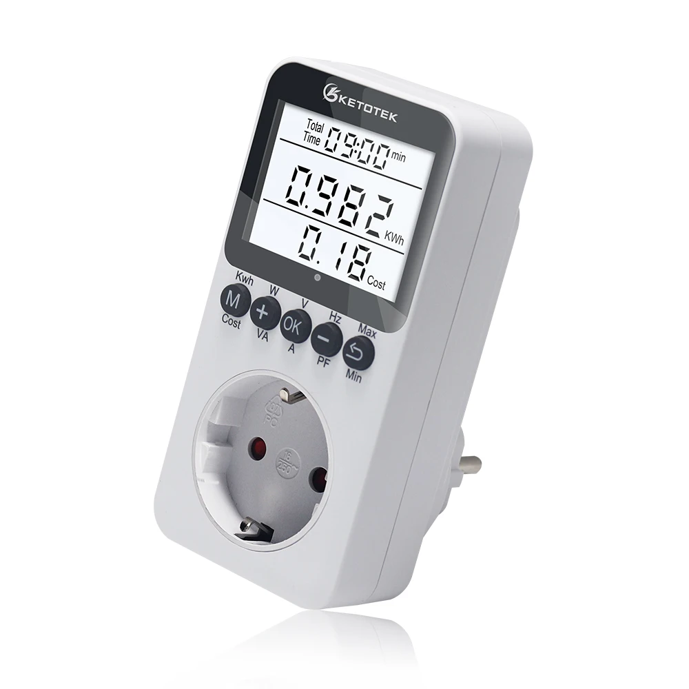 Цифровой измеритель мощности переменного тока ваттметр потребляемая розетка