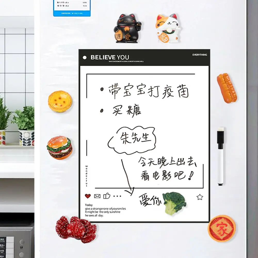 

A3 Size Magnetic Whiteboard White Boards Soft Home Office Kitchen Flexible Pad Fridge Stickers Memo Message Board